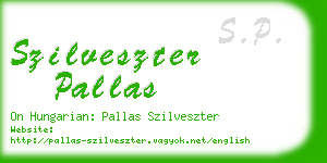 szilveszter pallas business card